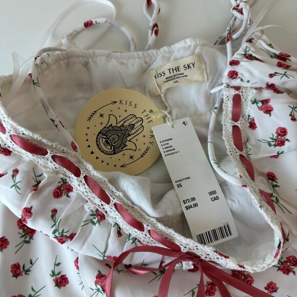 Floral Maxi Dress in White and Red - Picture 5 of 5